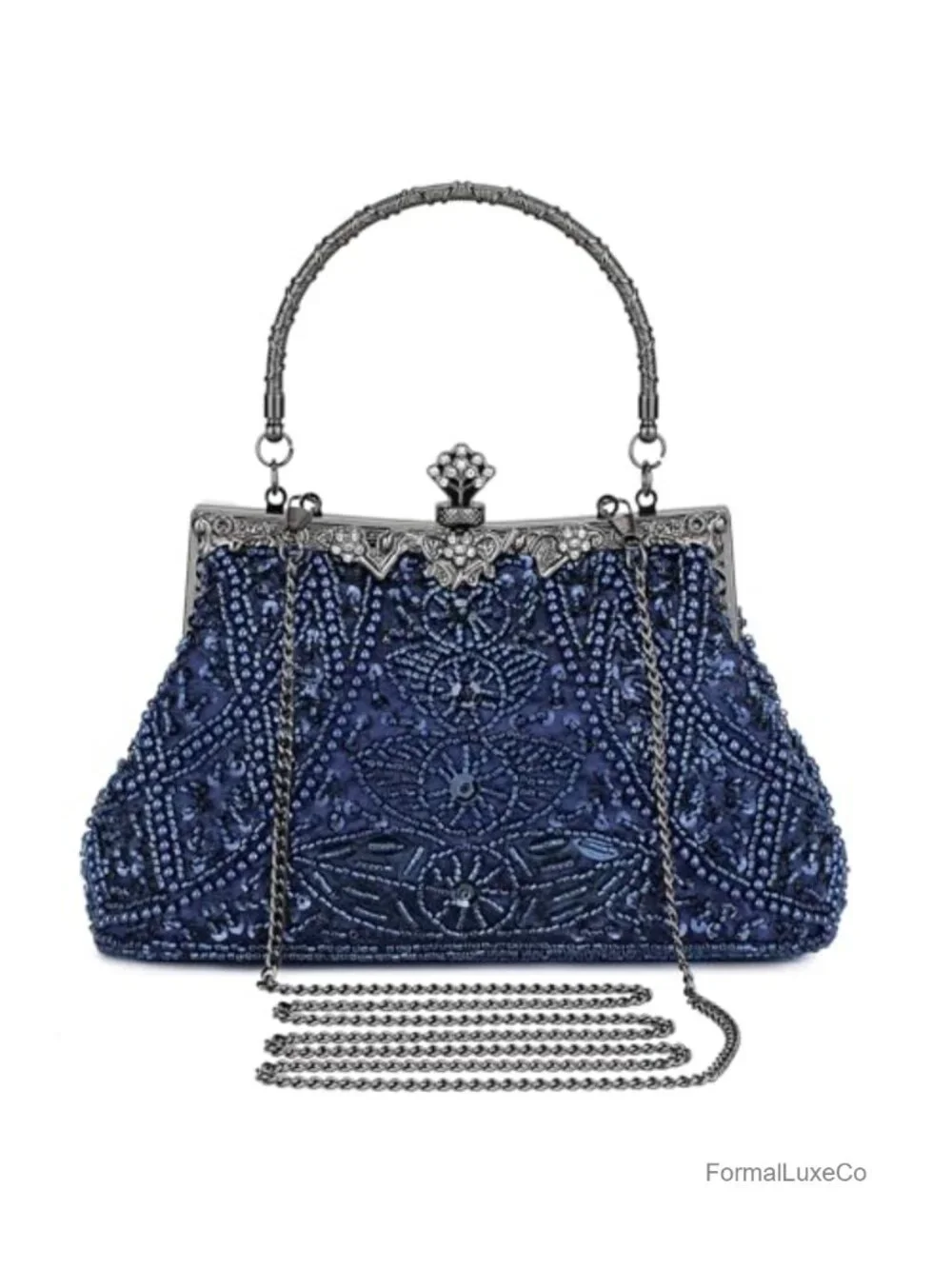 Vintage Beaded Clutch Evening Bag Formal Wedding Purse